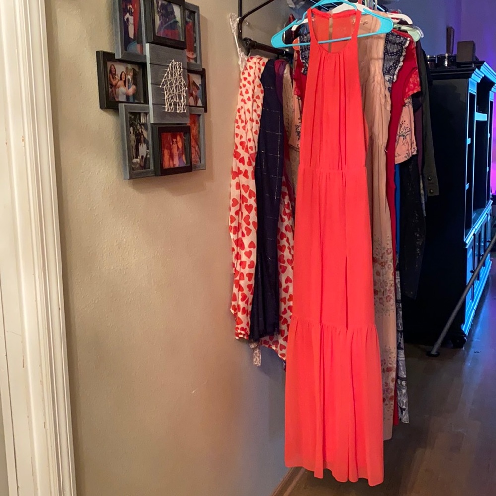 Jessica Simpson Orange Maxi Dress with Detailing